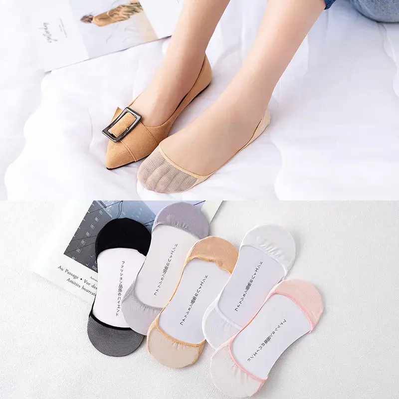 New spring and summer invisible boat socks Ladies mesh lace invisible ...