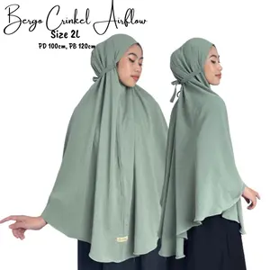 JILBAB BERGO TALI/PAD CRINKLE AIRFLOW SYARI JUMBO 2L