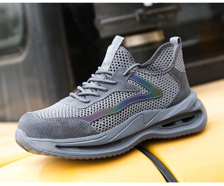 Product Introduction of In Stock Steel Toe Shoes Safety Shoes Protective Footwear Four Seasons Labor Protection Shoes Anti-Smash and Anti-Puncture Lightweight Men's and Women's Steel Toe Cap Breathable Mesh Safety Shoes 13