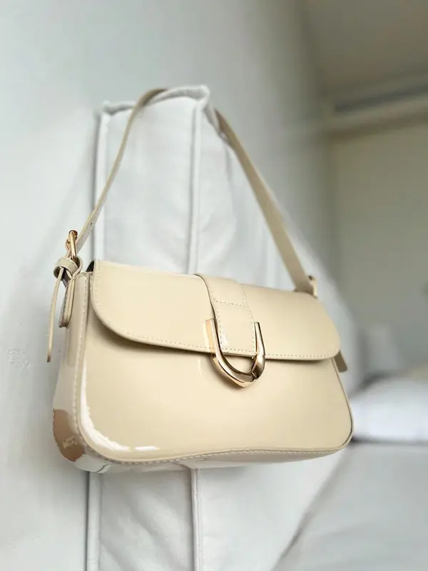 Women's Solid Color Shoulder Bag, Fashionable PU Leather Crossbody Bag for Daily Used, Casual Trendy Versatile High-quality Daily Commuting Bag 2