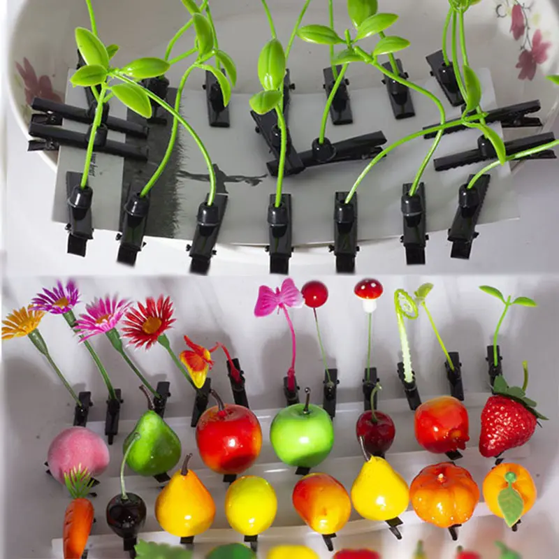 Grass Bean Sprouts Barrettes, Fruit Barrettes, Children's Hair Accessories Trinkets