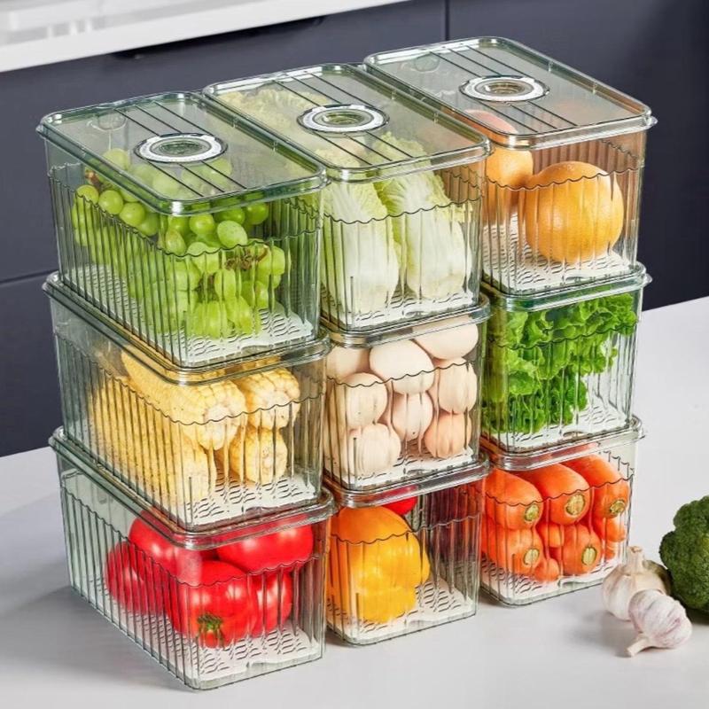 Set 6 Hộp Đựng Thực Phẩm Tủ Lạnh, Hộp Nhựa DUNG TÍCH 4,5L Đựng Đồ Ăn, Có Nắp Và Tay Cầm Tiện Lợi