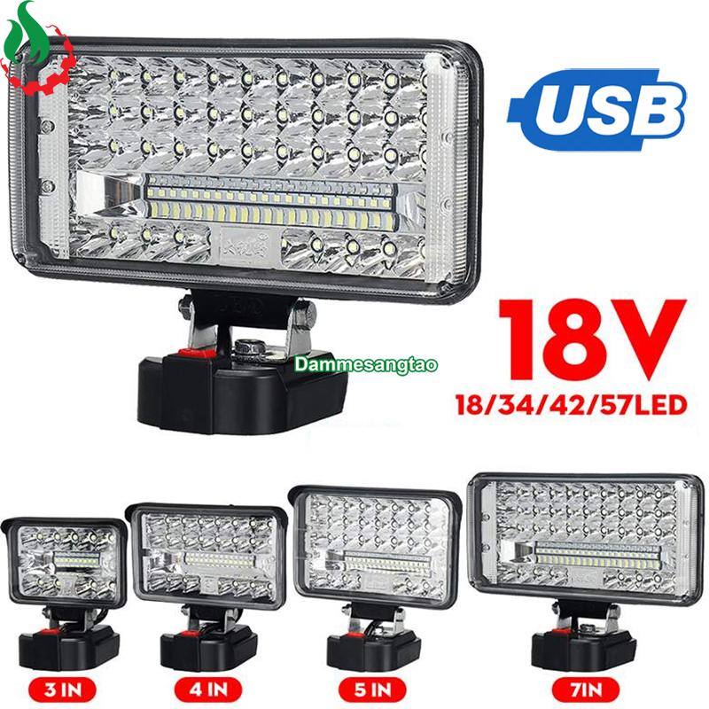 Đèn led siêu sáng dùng pin Makita có cổng USB (Chưa pin)