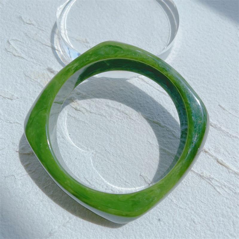 Product Introduction of Thick Retro Girls Party Geometric Simple Square Round Bangle Wide Bracelet Jewelry Gift Women Bracelet 17