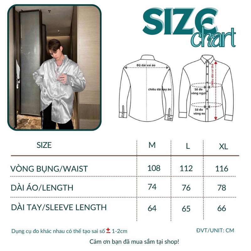 Product Introduction of Áo sơ mi lụa satin nam tay dài phối dây form rộng 0