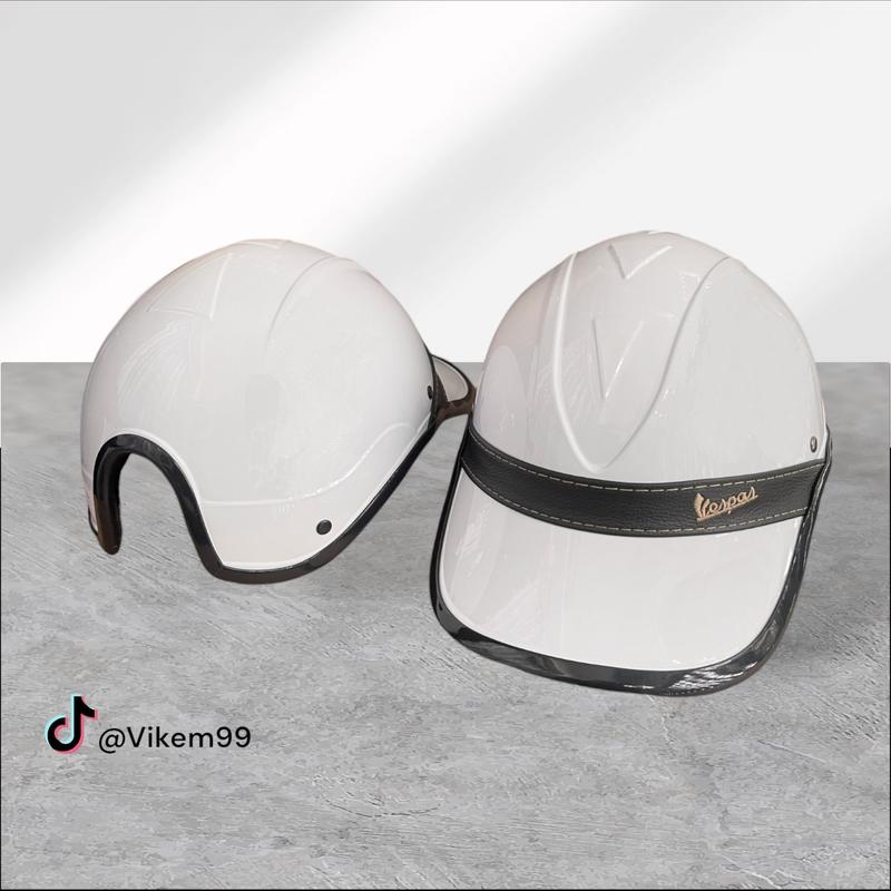  NÓN BẢO HIỂM VESPA TRẮNG VIỀN ĐEN   Nữ  