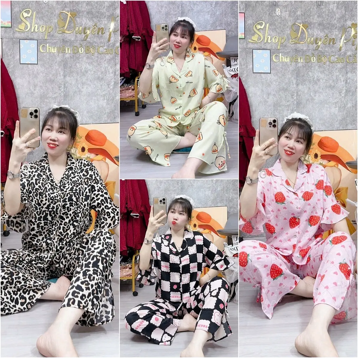 Bộ Áo Tay Loe Cánh Dơi, Quần Xẽ Tà, Dành Cho  Nữ phom 40-60kg (Women) Lụa Có hoa Quần Ngủ Áo Ngủ Lolita