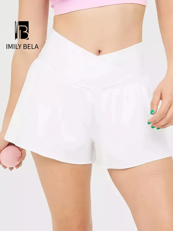 Women's Summer Plain High Waist Sports Gym Shorts, Solid Clothes Women, Casual Sporty Shorts for Tennis Running Gym Workout, Ladies Sportswear Bottoms for Summer 1