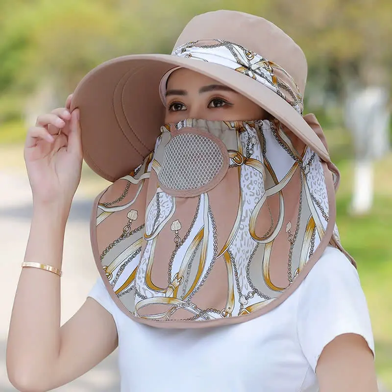 Mũ che nắng nữ mùa hè với mặt nạ chống nắng tích hợp 3
