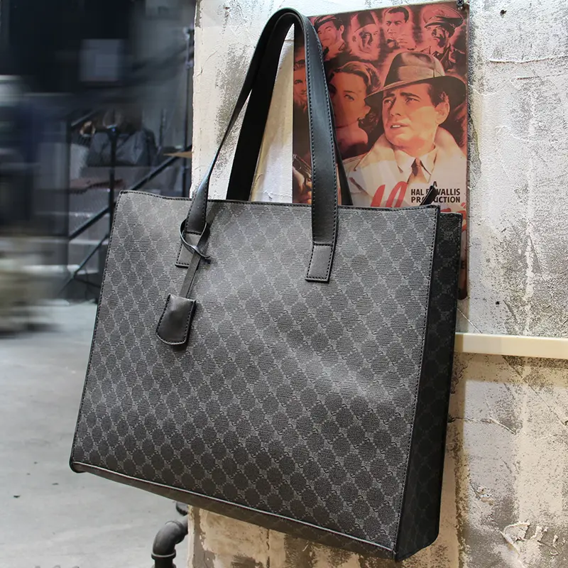 2022 new youth trend plaid handbag men's daily casual shoulder bag boys' large capacity tote bag