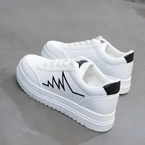 Sepatu Wanita Sintetis Terbaru Sneaker Kasual Wanita Putih Cewek