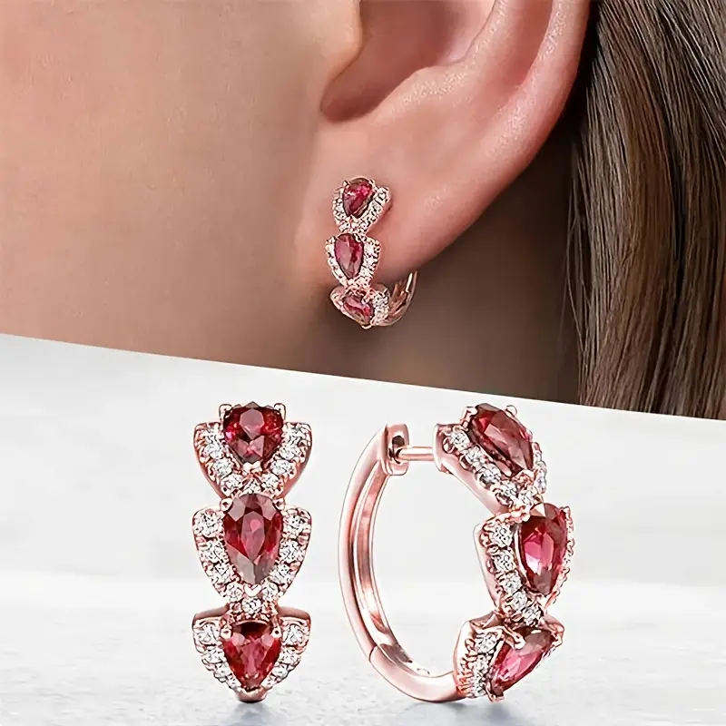 Sapphire Water Drop Earrings, Luxury Anniversary Jewelry Gift 1