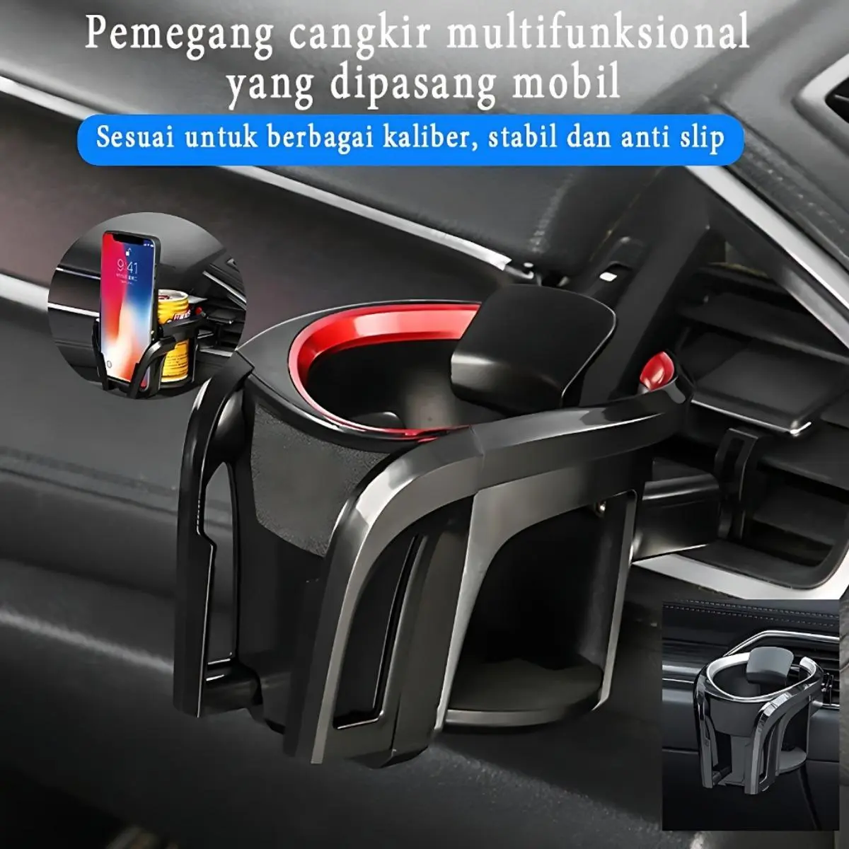 2IN1 Car Phone Holder Car Cup Holder Tempat Botol Mobil Hp Cup