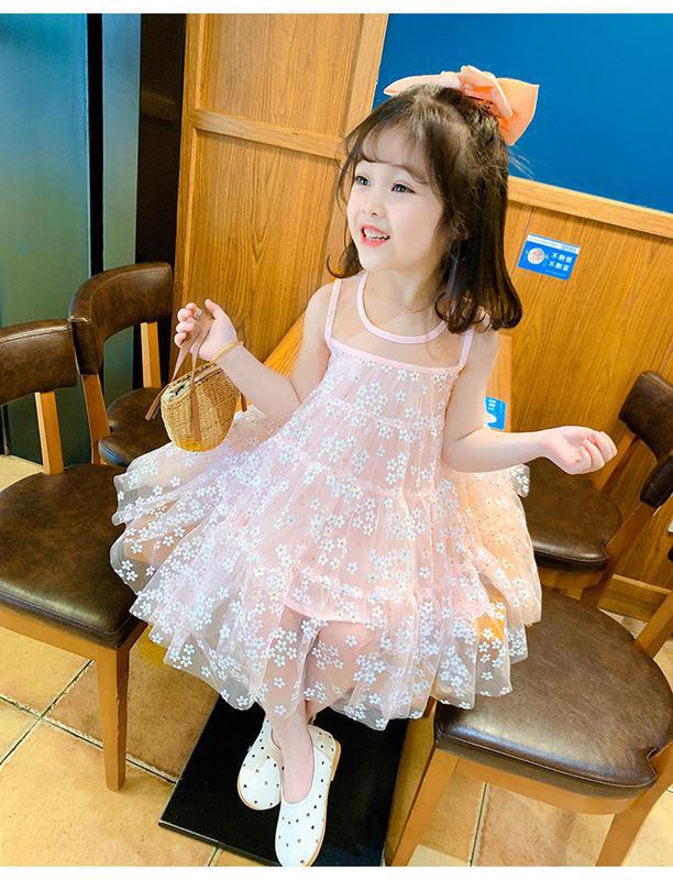 Product Introduction of Girls' Dress Summer Dress 2024 New Korean Style Western Style Children Toddler Summer Baby Princess Dress Vest Dress 7