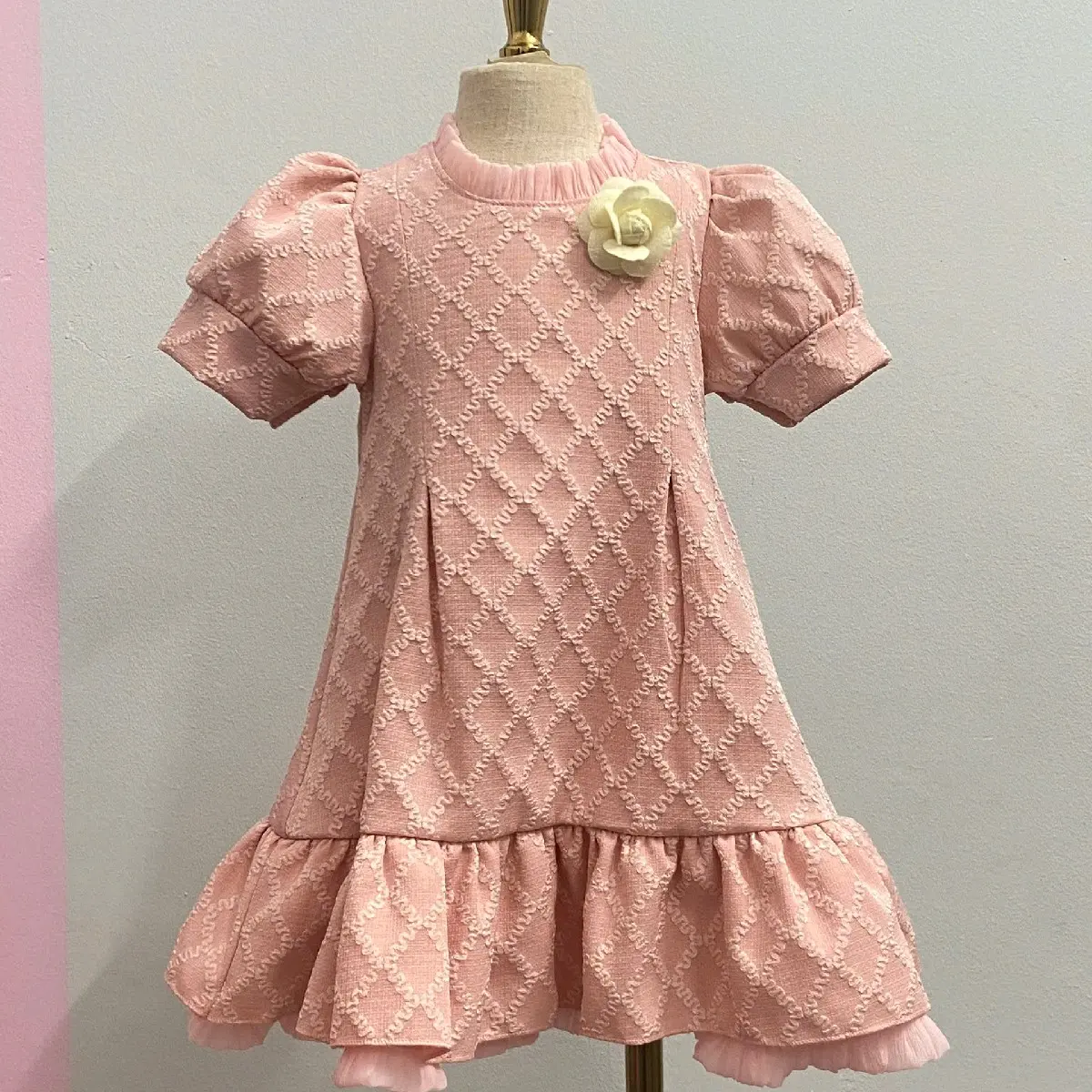 Đầm Tiểu Thư Gấm Nâu cho bé 9-30kg- Minna fashion