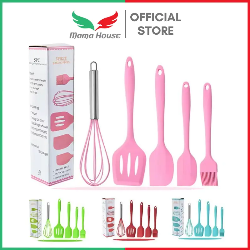 [MH] Set Alat Masak Silikon Baking Props 5 In 1 Food Grade Tahan Panas 0