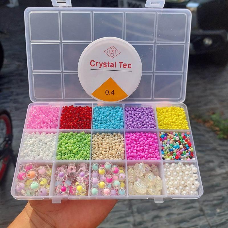 Product Introduction of Murah nursa manik Manik Manik Pasir Mix Saries 8/o 3mm ++ Manik Topping Clear Set Box (Free Senar Elastis)COD 9