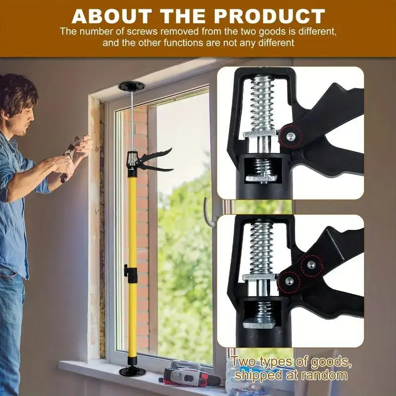 Telescopic Support Rod, Adjustable Third Hand Support System for Non-slip Carpentry Installation, Door Lift Support Tool 2