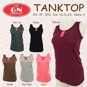 Tangtop Tali Besar GOLDEN NICK I Atasan Wanita I Singlet Cewek I Kaos Dalam I Pakaian Dalam Dewasa Katun Lembut Nyaman Panjang