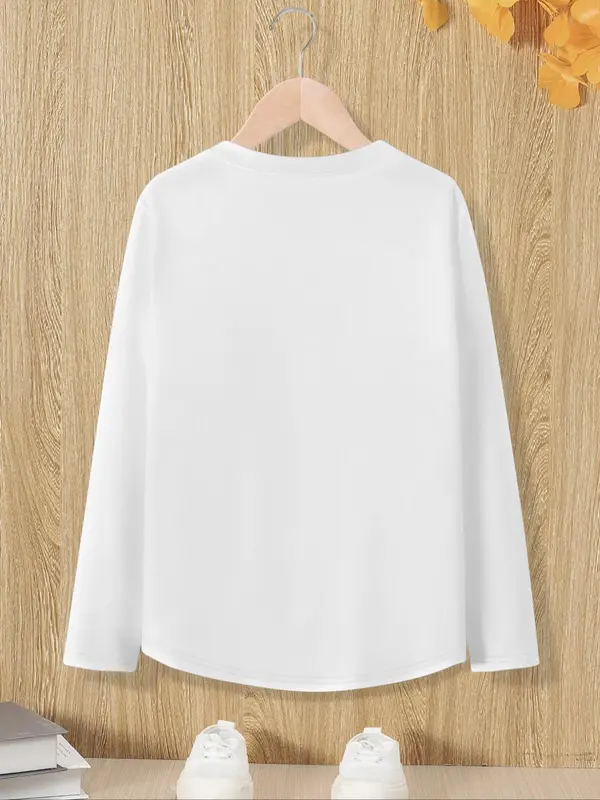 Women's Letter Print Round Neck Sweatshirt, Casual Long Sleeve Crew Neck Pullover for Fall, Fashion Women's Top for Daily Wear 3