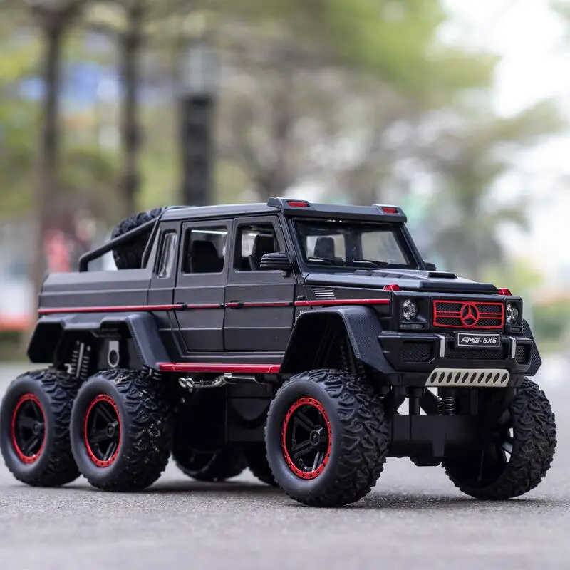 Xe Mercedes Benz 6x6, Tỷ Lệ 1: 22, Đồ Chơi Hợp Kim, Mô Phỏng, Có Phản Hồi Âm Thanh Và Ánh Sáng Hấp Thụ Sốc, Thích Hợp Cho Các Hoạt Động Địa Hình, Đồ Trang Trí Mô Hình 1