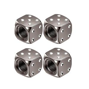 Kit de Tapones para Válvulas de Llantas con Diseño de Dados Creativo, Cubierta Universal a Prueba de Polvo para Válvulas de Llantas para SUV, Camión, Bicicleta y Motocicleta, Accesorios Exteriores para Autos