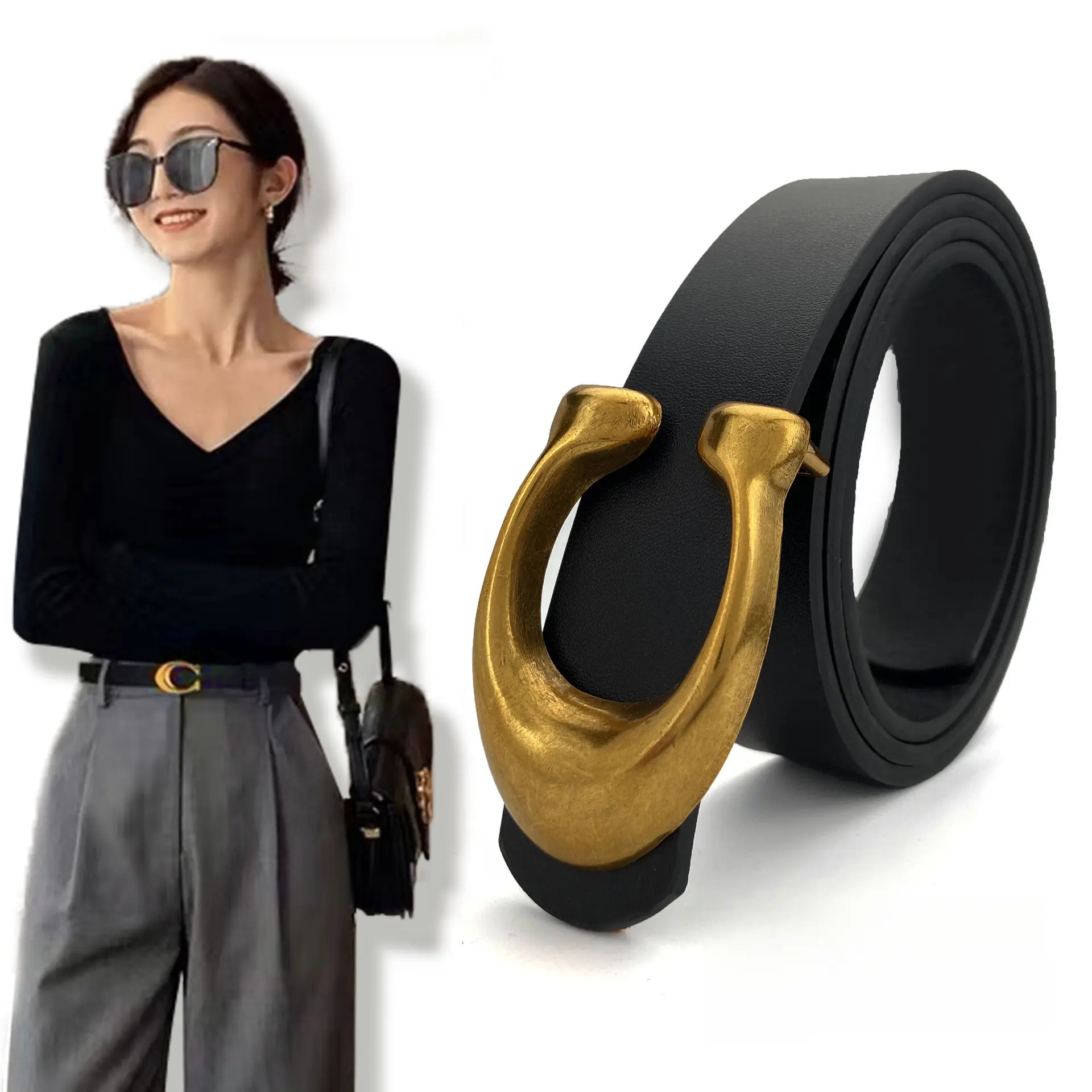 Women's Elastic Waist Seal Belt Women's Autumn and Winter Wild Decorative Women's Belt Jeans Decorative Belt