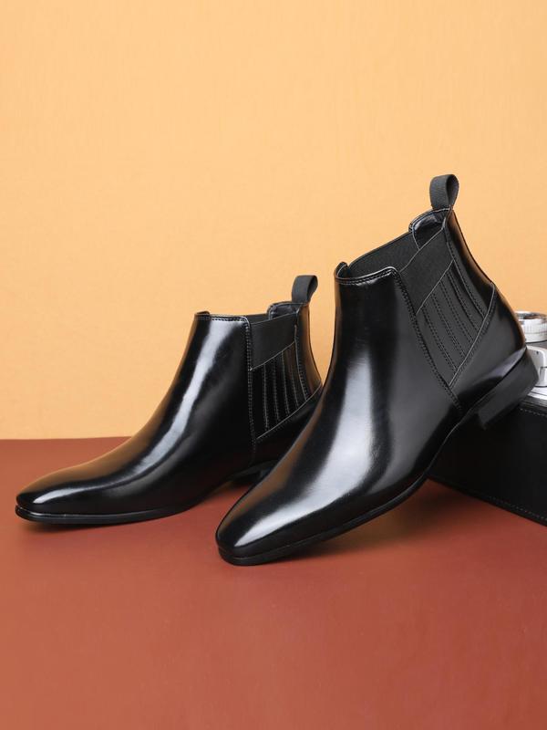Men's Business Style Solid Color Chelsea Boots, Fashionable PU Leather Ankle Boots for Daily Wear, Casual Trendy Shoes for Party, Daily Clothing Decor 7