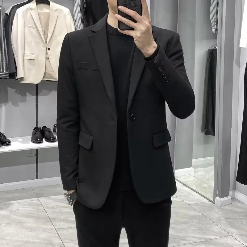 2025 Korean Trendy Men's Top Handsome Loose Suit Coat Men's Spring and Autumn Versatile Casual Suit Trend