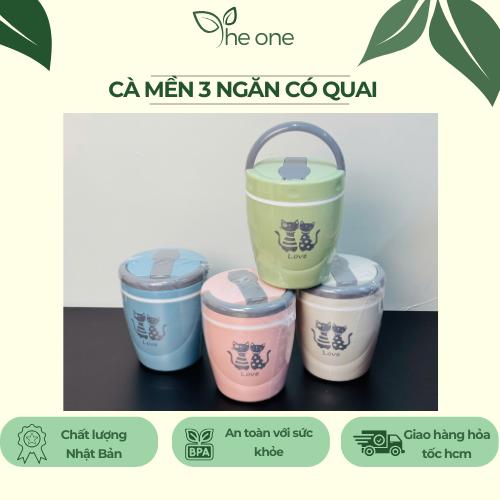 Cà mên đựng cơm 3 ngăn Tân Lập Thành. Giữ nhiệt tốt chất nhựa an toàn chịu nhiệt kèm muỗng. Cà mền đựng cơm cặp lồng