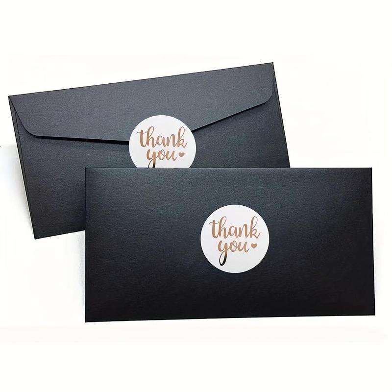 500pcs/set Gold Foil Thank You Sticker, Sealing Sticker, Round Label Sticker For Gift Wrapping 1