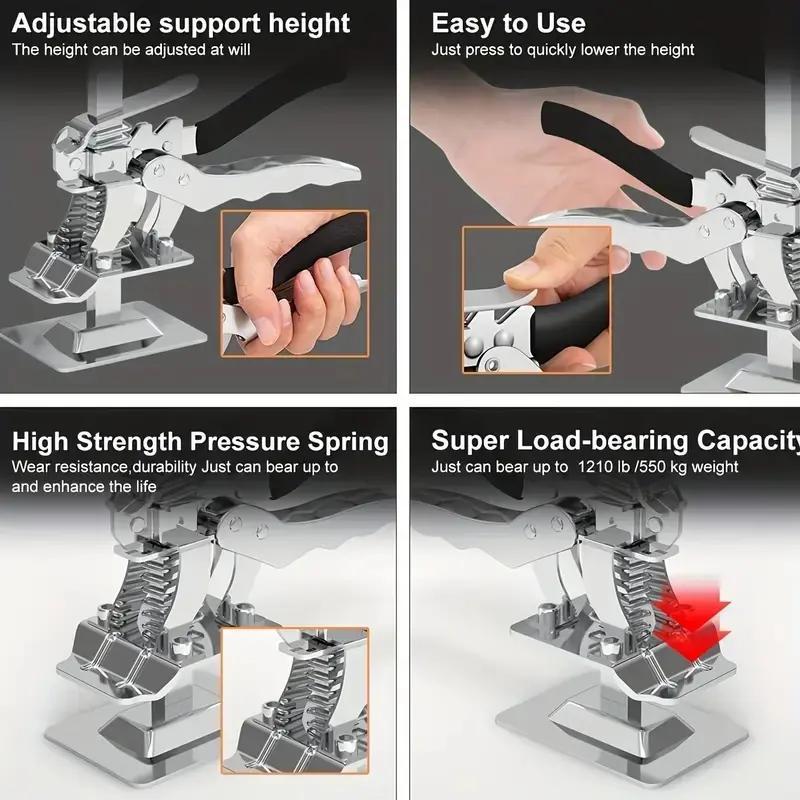 Product Introduction of Manual Jack, Labor-saving Jack, Tile Height Adjuster, Door Board Plate Jack, Manual Lifting Tool, Mechanical Hardware for Home Use 6