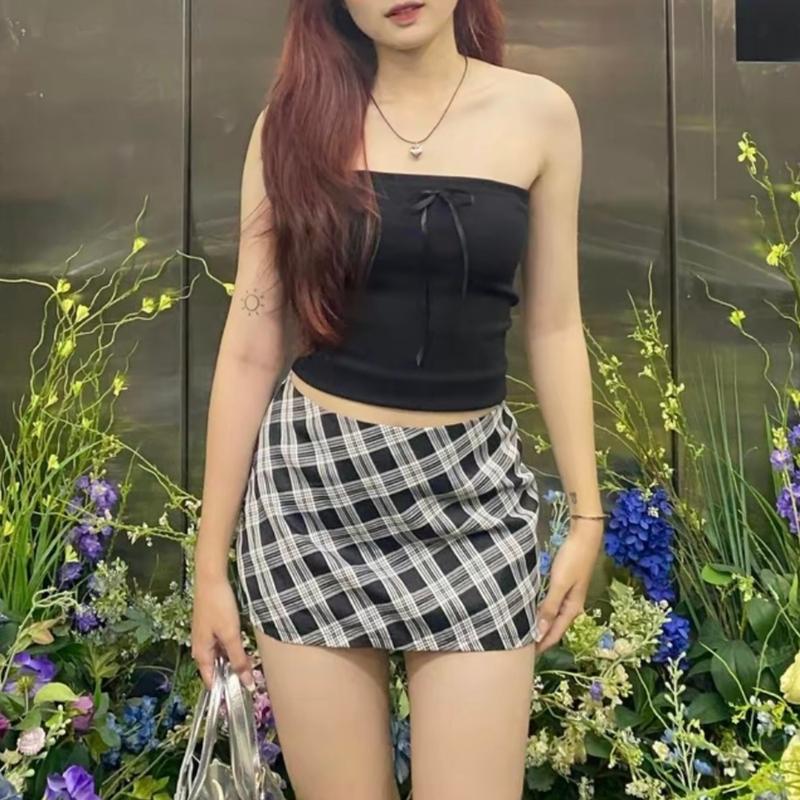 Chân Váy Nữ Kiểu Cạp Trễ PINKSTORE29 Dáng Ôm Có Lót Quần, Phong Cách Y2K C070