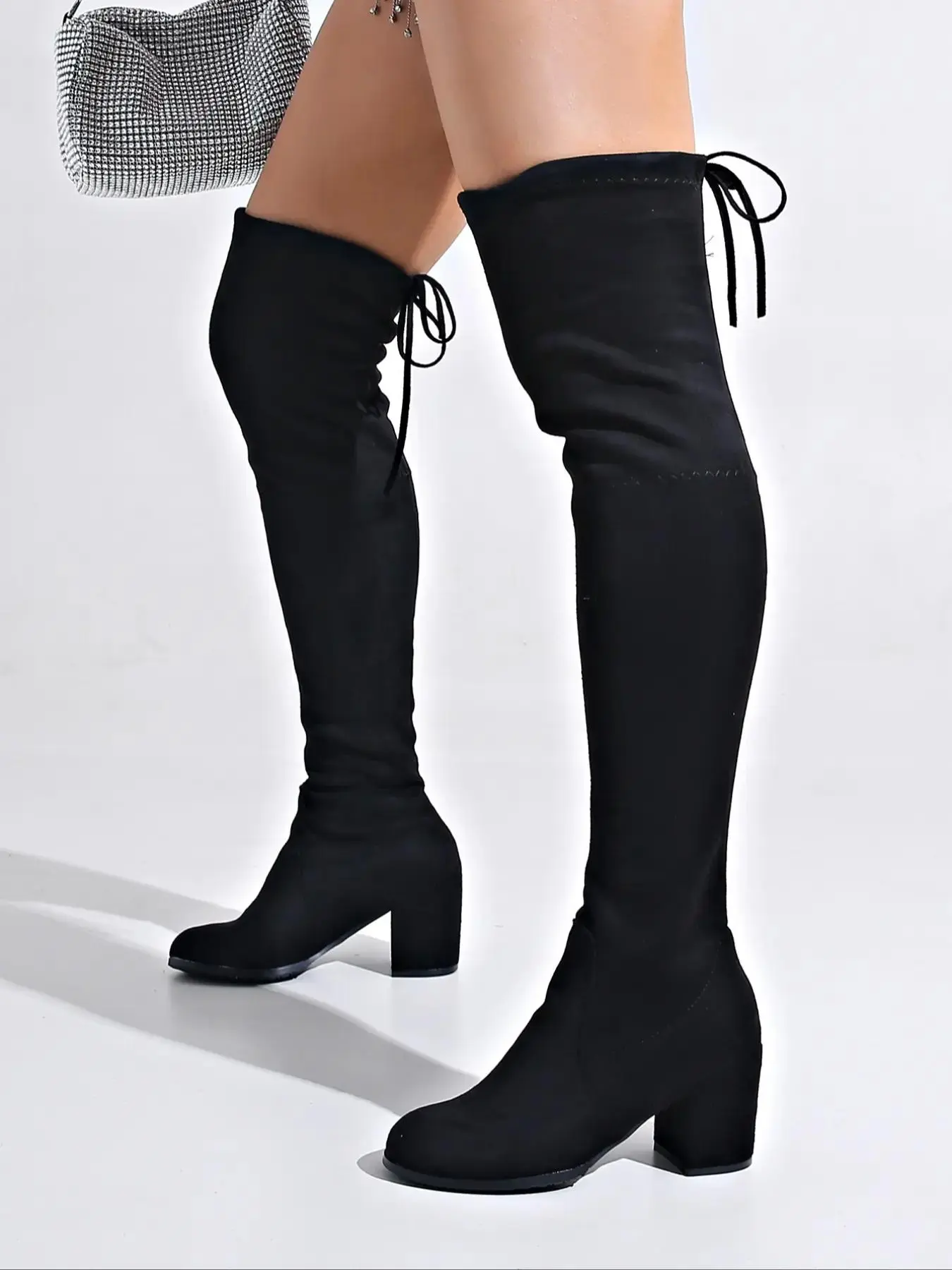 Women's Fashionable Solid Color Over The Knee Boots, Casual Pointed Toe Boots for Daily Wear, Trendy All-match Boots for Women & Girls, Valentine's Day, Gift