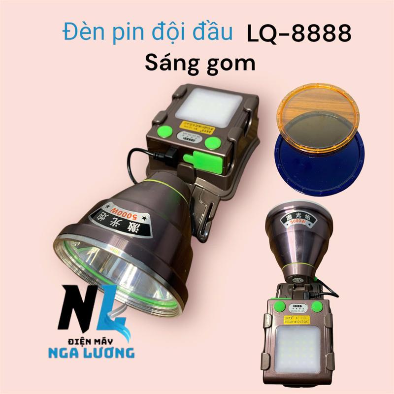 Đèn đội đầu siêu sáng mã LQ-8888 chóa nhôm 10cm,4cell pin 18650 sáng gom , dọi xa , pin trâu , chống nước , trang bị thêm 2 len kính vàng và xanh den pin, đèn di động sieu sang