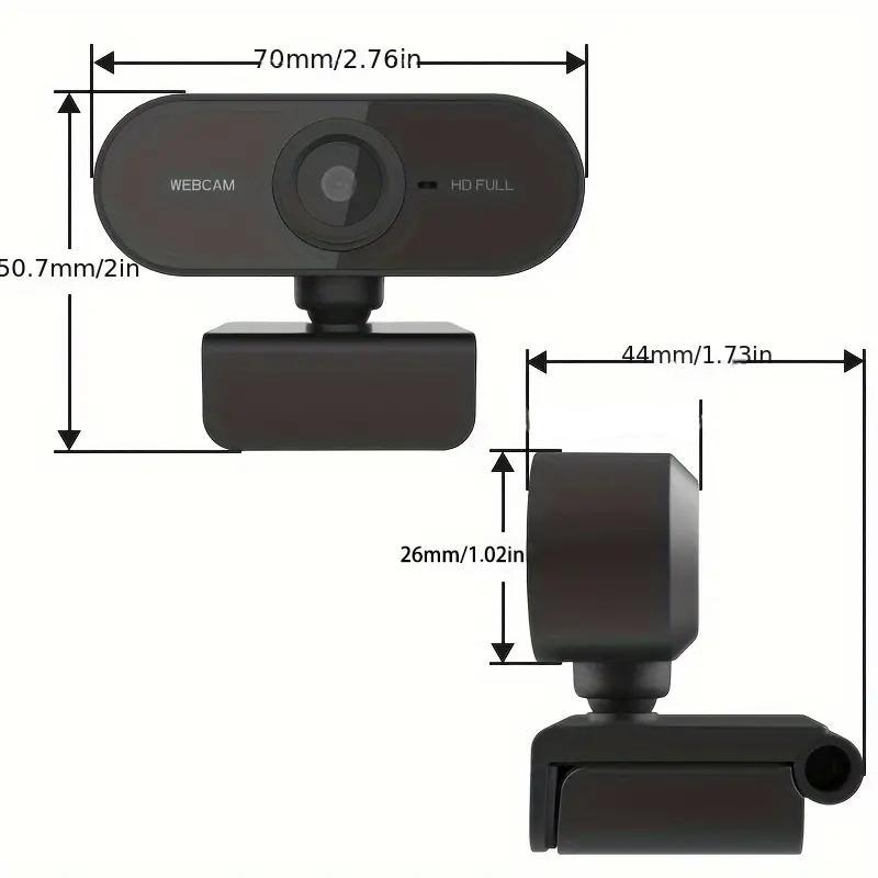 360° Rotatable Plug & Play USB Webcam, 1 Count 1080P HD Webcam, Mini Computer Network Webcam for Real-time Video Phone Conference Work, Suitable for PC Mac Laptop 2
