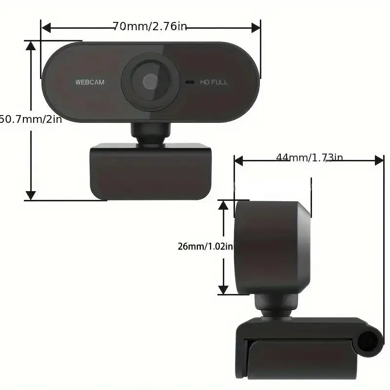 360° Rotatable Plug & Play USB Webcam, 1 Count 1080P HD Webcam, Mini Computer Network Webcam for Real-time Video Phone Conference Work, Suitable for PC Mac Laptop 1