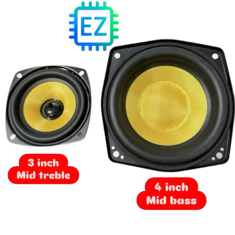  Củ loa midtreble 3 inh mid bass 4 inch màng carbon vàng 4ohm 