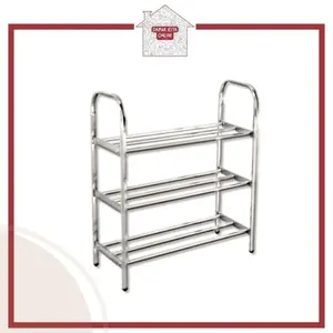Rak Sepatu & Sendal Stainless Steel 3,4 dan 5 Susun Tempat Alas Kaki Anti Karat Bahan Kuat/Rak Sepatu & Sendal Stainless Steel