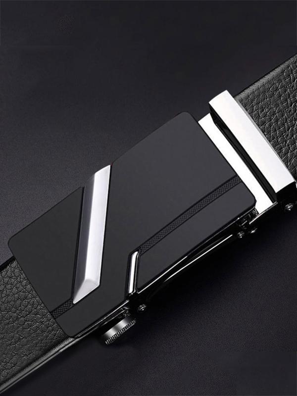 Men's Automatic Buckle Business Belt, Casual PU Leather Belt, Minimalist Belt For Young People, Without Box 3