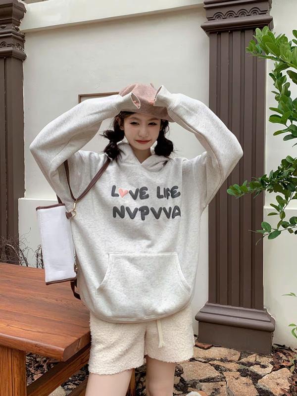 Áo Hoodie , áo hoodie đôi Sweater nam nữ Love Life , hoodie có mũ nỉ cotton mịn from Hàn Quốc  Dài Tay Menswear [A011] áo  anh tshirt  women Tay Dài Có Túi 6