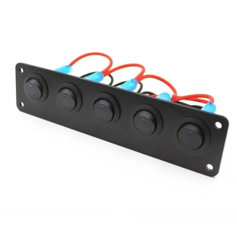 Product Introduction of 12V 1-4 Gang Universal Toggle Switch Panel USB Car Boat Marine RV Truck Blue LED Styling Accessories Marine Rocker Switch 57