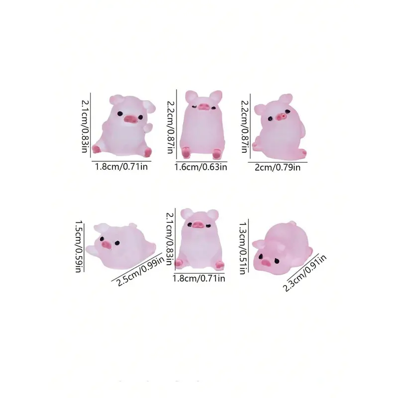 1Box Luminous Pig Design ABS Decoration Craft Set Creative Pink Mini Pig Shaped Decoration Object For Home Decoration Best Gifts Birthday 1