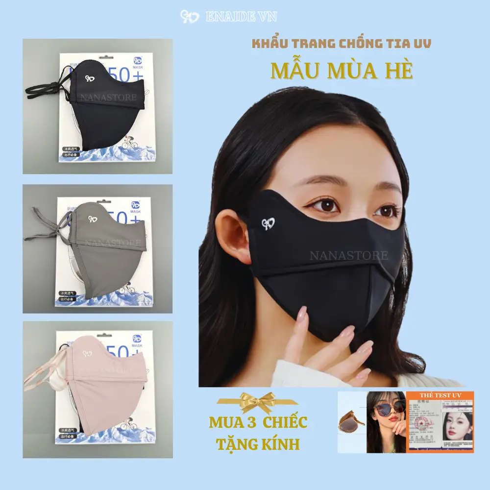 [2 Lớp] Khẩu Trang Chống Tia Uv - Chông Nắng Phù Hợp Cho Cả Nam Và Nữ Phụ Kiện. Khautrang