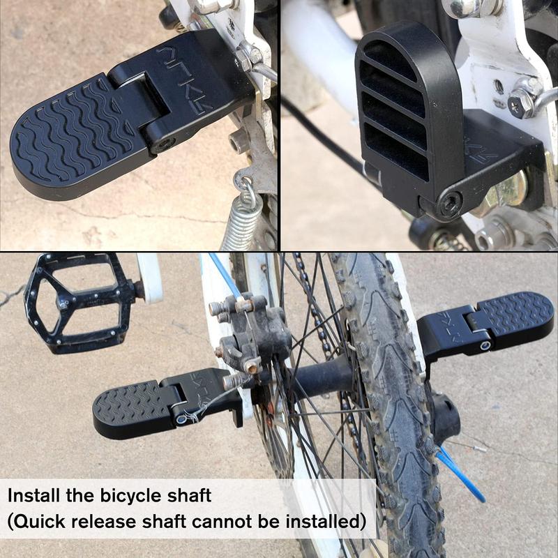 TikTok Shop 2PCS E Bike U Slot Rear Pedals 10MM 14MM Aluminium Bicycle Foot Peg Non Slip Ebike Foot Pegs Passenger Folding Rear Bicycle Footrest Pedals E Bike Mountain Bike Folding Bicycle