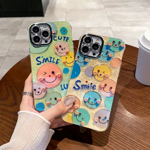 Ốp Điện Thoại Chống Sốc, Thiết Kế Mặt Cười Đơn Giản, Tương Thích Với iPhone 15 Pro Max, iPhone 14 Pro Max, iPhone 13 Pro Max, iPhone 12 Pro Max, iPhone 11 Pro Max, iPhone 11, iPhone 15, iPhone 13, iPhone 14, 5 Pro, 14 Pro, 13 Pro, 12 Pro