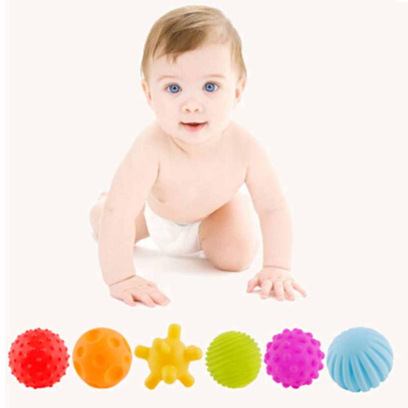 Product Introduction of Baby Hand Catching Bite Trainning Massage 6pcs Rubber Tactile Bath Infant Children Early Education Glue Soft Toy Balls 20
