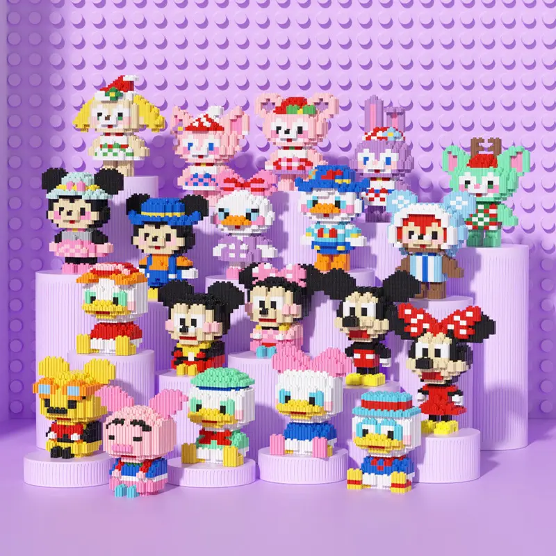 MKSM Blok Bangunan Tandem Karakter Kotak Balok Susun Mainan Anak Edukasi DIY 3DPuzzle Nano Block Toys