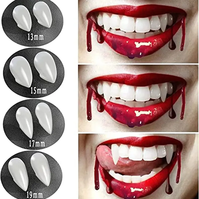 Răng Răng Nanh Ma Cà Rồng Halloween, Đạo Cụ Răng Giả, 1 Đôi, Dính Răng Giả, Trang Trí Tiệc, Thích Hợp Cho Trang Phục Halloween, Trang Trí 0