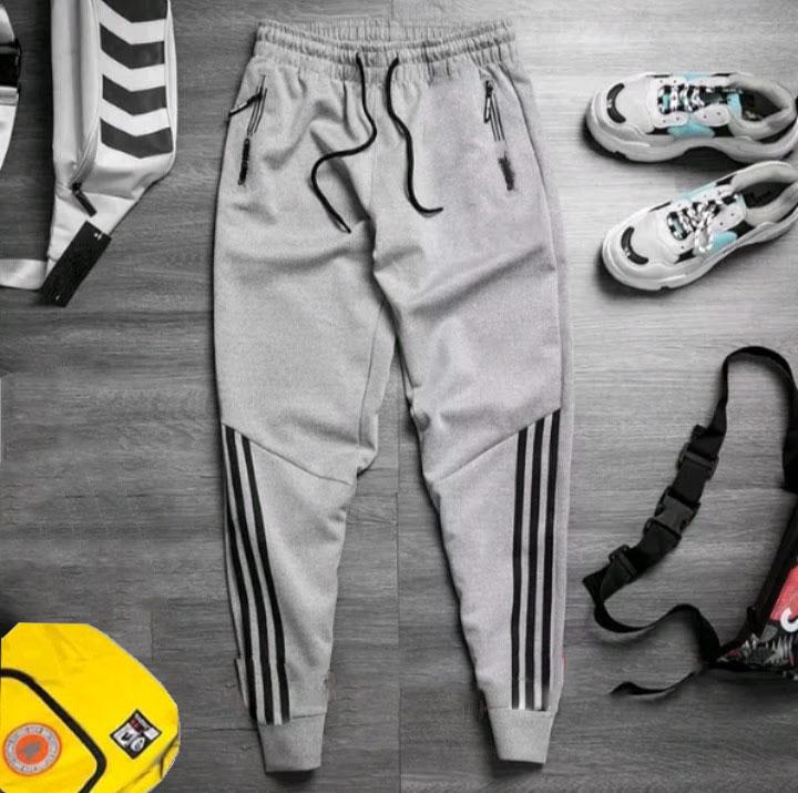 Quần JOGGER SỌC nam thoáng mát vải dày 2 túi khóa kéo -MENSWEAT TẬP THỂ DỤC có thể giặt máy ống đứng màu đen giặt bằng nước lạnh đỏ
